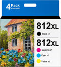 812XL New Upgraded Chips Ink Cartridges Replacement for Epson WF-7310