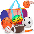 5 Pack Sports Balls Set for Kids with Bag and Pump - Starter Play Set