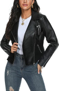 Fahsyee Faux Leather Jacket for Women - Tailored Moto Style Premium