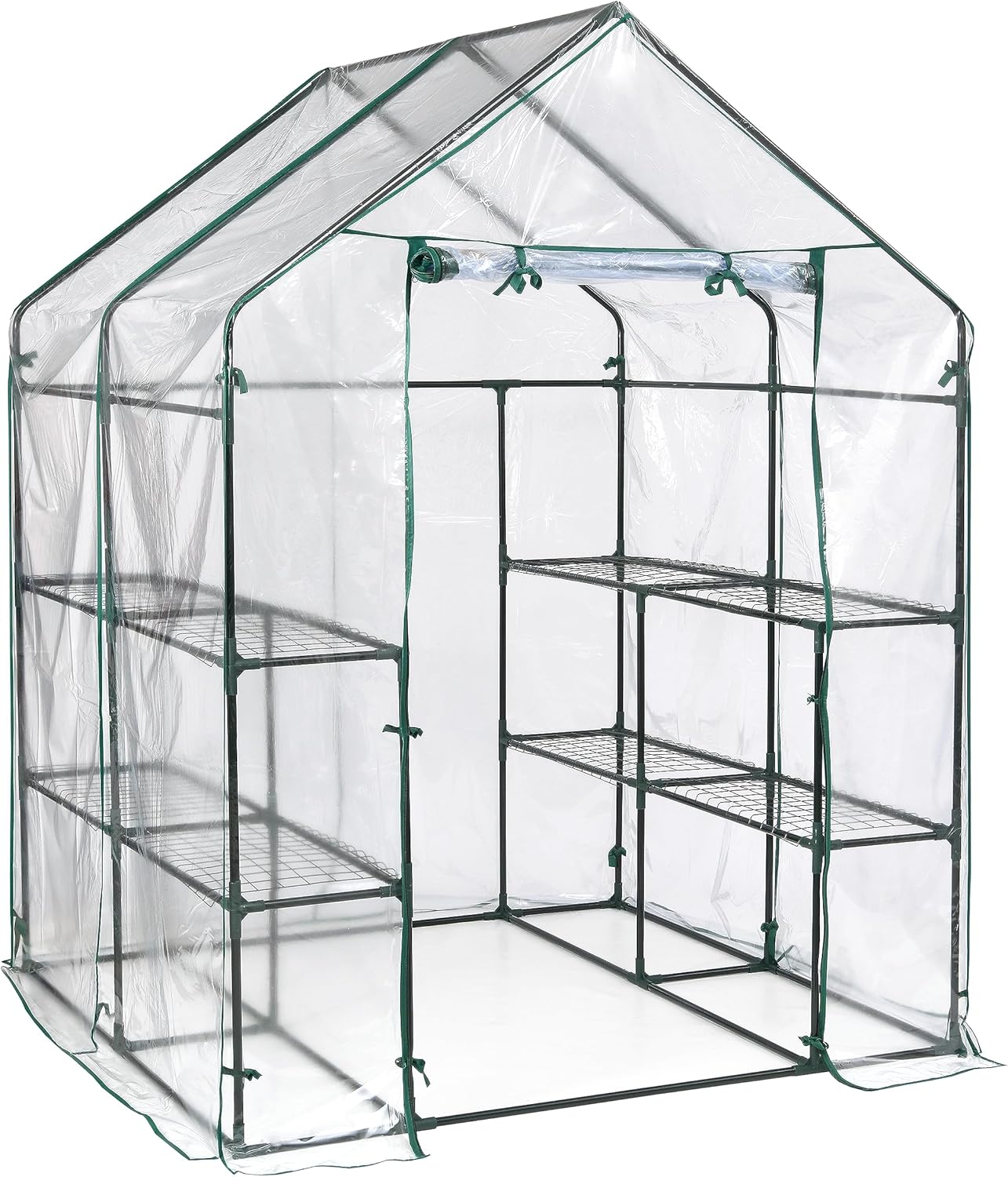 Miracle-Gro Small Walk-in Greenhouse with 8 Wire Shelves