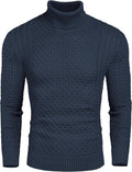 Men's Slim Fit Turtleneck Sweater - Comfortable Knit Twist Pullover