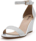 Women's Classic Wedge Heels Sandals 3 in Ankle Strap - Evening Dress