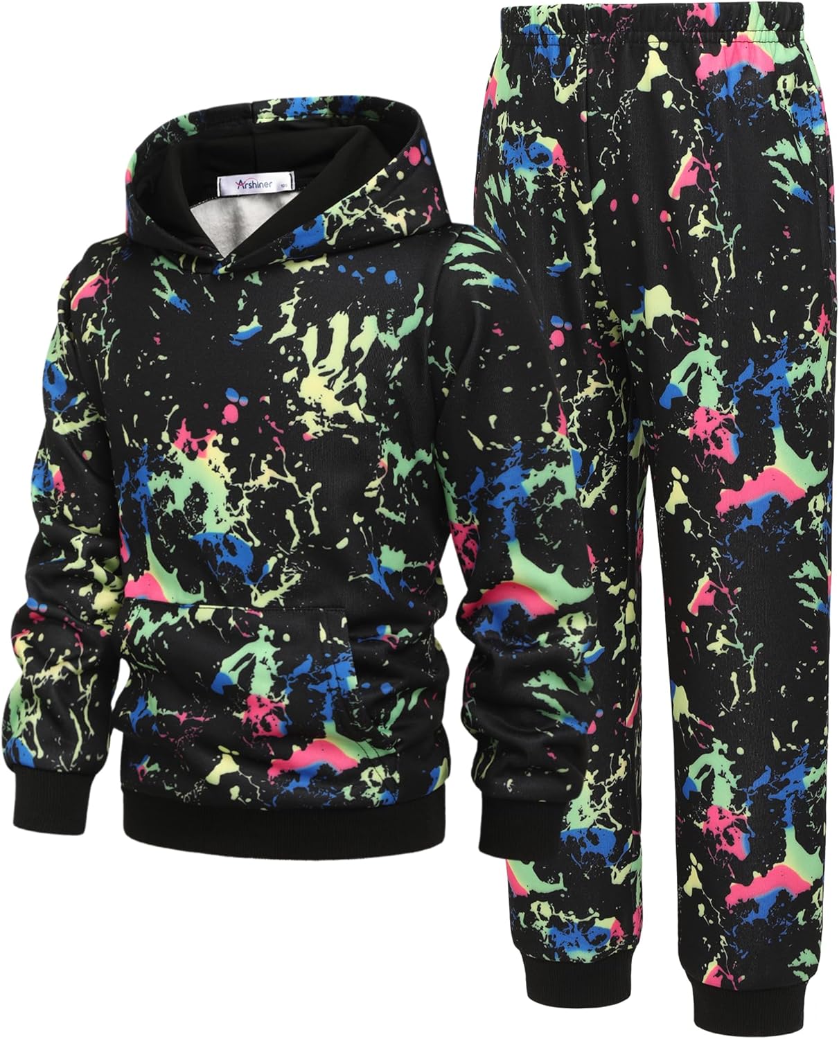 Arshiner 2 Piece Outfit Boys Pullover Hoodies Sweatshirt Set