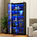 Display Cabinet with Doors and Adjustable Shelves - LED Sensor