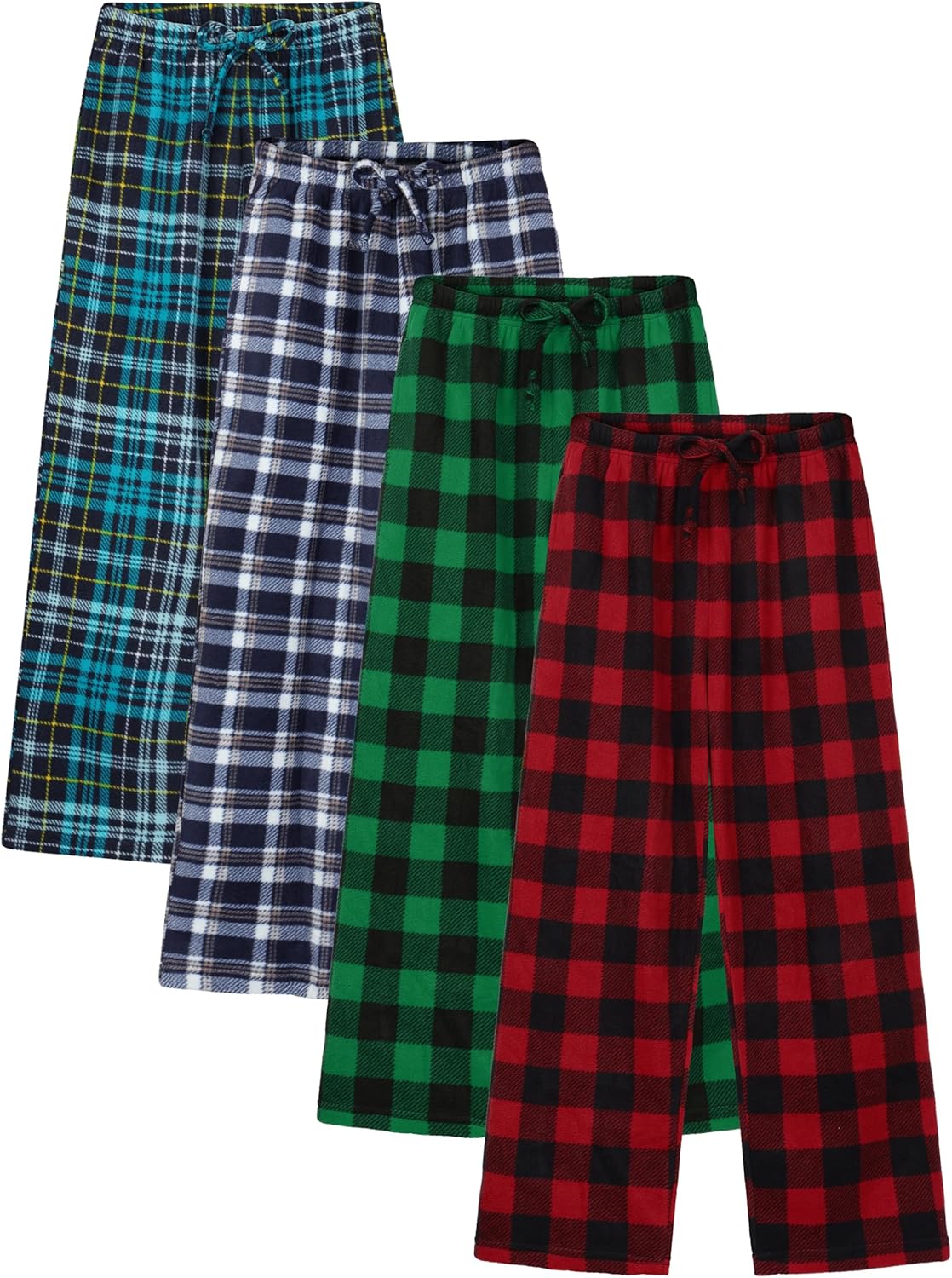 Motarto Boys Soft Pants Micro Fleece Christmas Plaid Pants