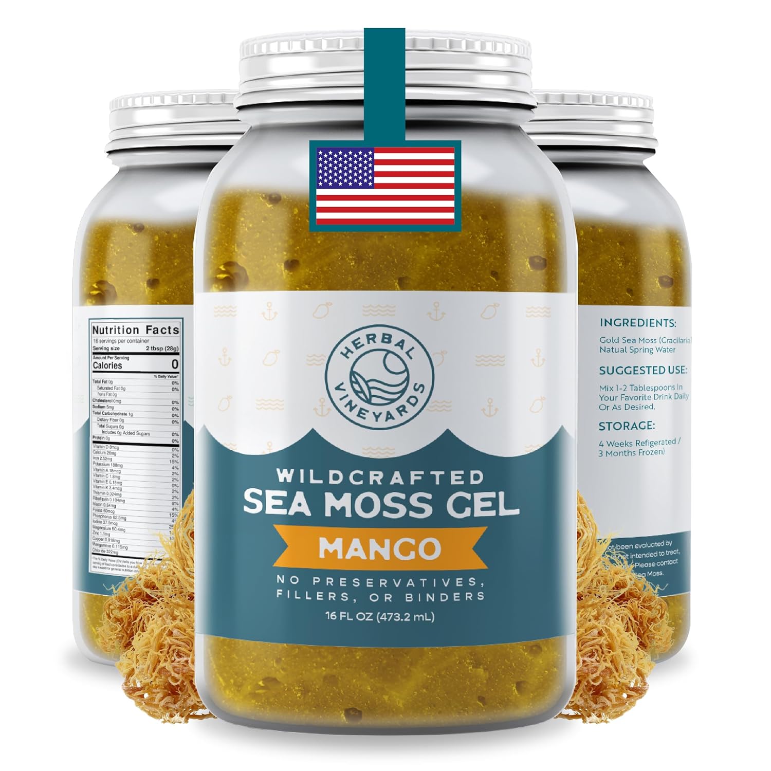 Wildcrafted Irish Mango Sea Moss Gel for Natural Vitality