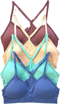 Kalon Women's 4-Pack of Sports Bralettes for Comfort and Fit