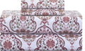 Feather & Stitch Printed 500 TC King Size 4pc Damask Bed Sheet Set
