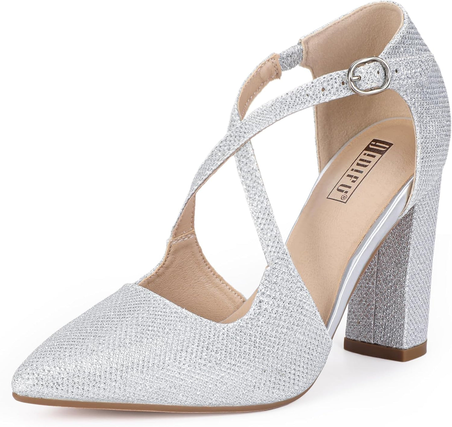 IDIFU Women's Chunky High Heels Pumps for Prom and Office