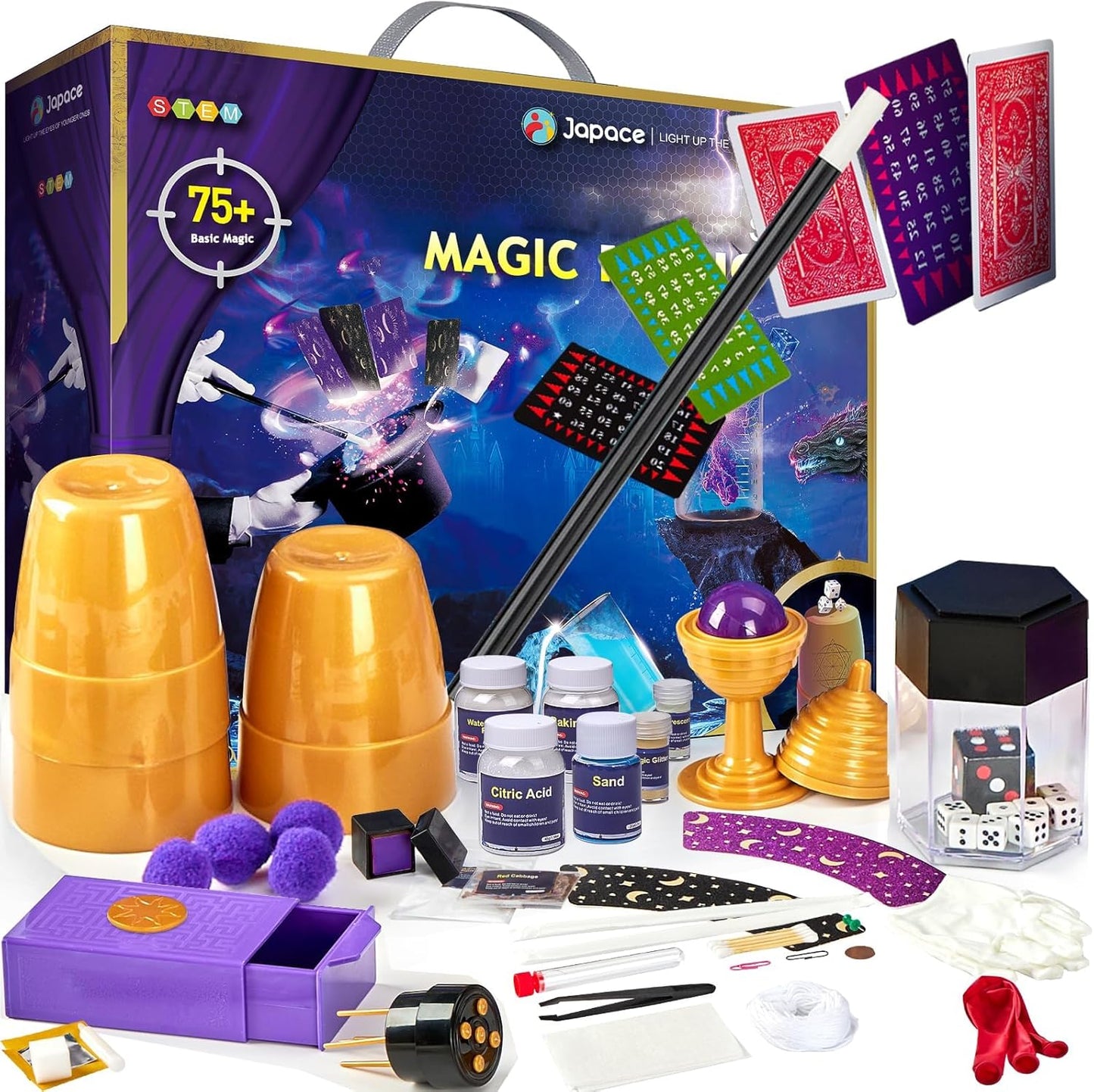 Japace Magic Kit for Kids: 75+ Easy Tricks and Science Fun