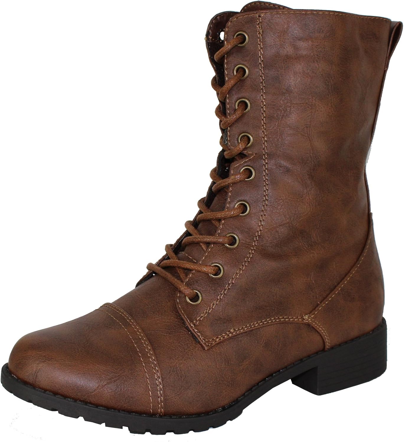 Combat Boots for Women: Stylish Low Heel Lace Up Ankle Cuff