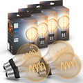 Philips Hue Smart 60W G25 Filament LED Bulb 4-Pack - Warm-to-Cool