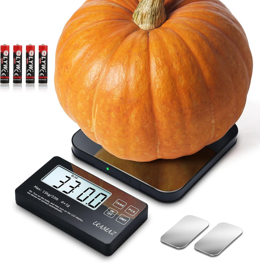 URAMAZ Split LCD Food Scale - 33Lb Stainless Steel for Precision Cooking & Baking