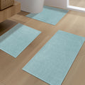 YIHOUSE Blue Bathroom Rug Sets 3 Piece for Quick Dry Comfort