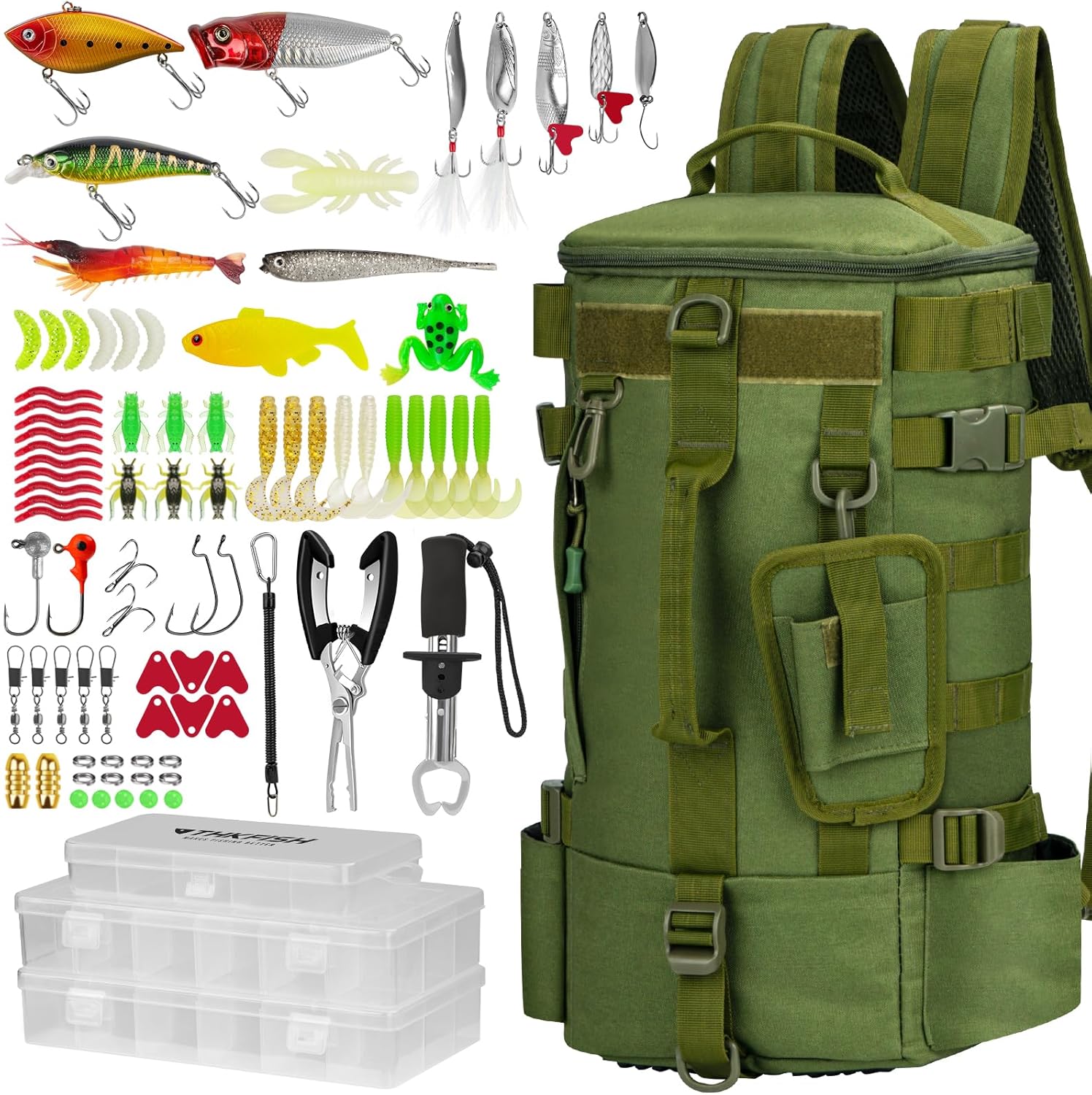 THKFISH 85Pcs Fishing Tool Kit - Ultimate Tackle Backpack