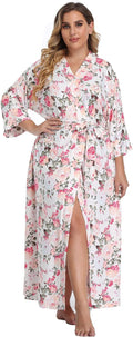 Plus Size Long Robe Kimono - Soft, Breathable Maternity Robe