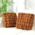 Knot Pillows 2-Pack Caramel Lambswool - Soft Knotted Accent Cushions