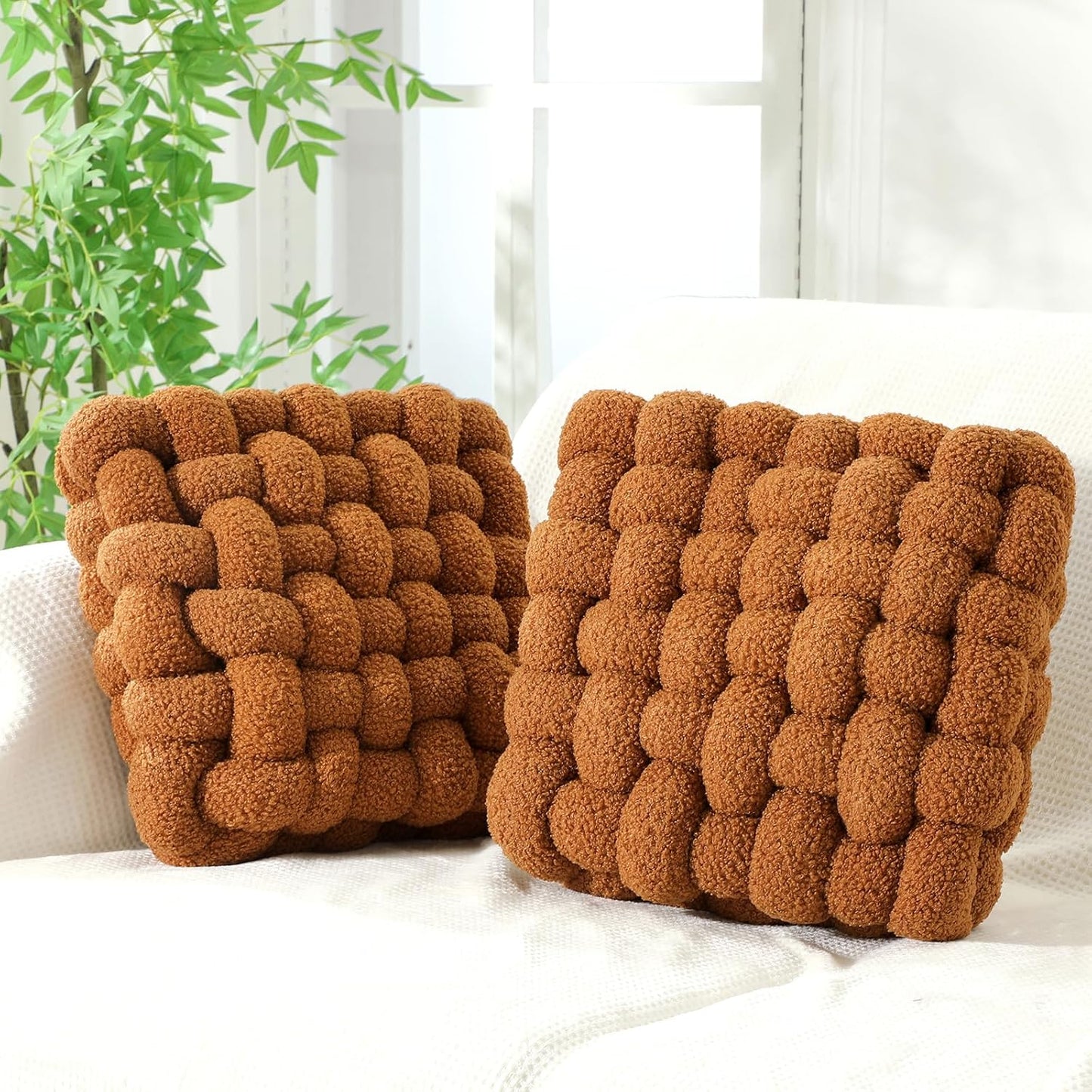 Wenqik Knot Pillows Set of 2 Soft Plush Accent Cushions