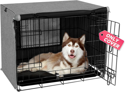 Dog Crate Cover for 42 Inch Crate - Durable Polyester Protection