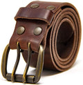Men's Heavy Duty Full Grain Leather Work Belt - Double Prong