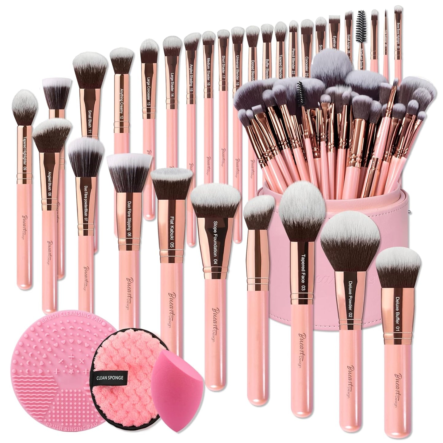 30Pcs Professional Deluxe Makeup Brushes Set with Large Holder