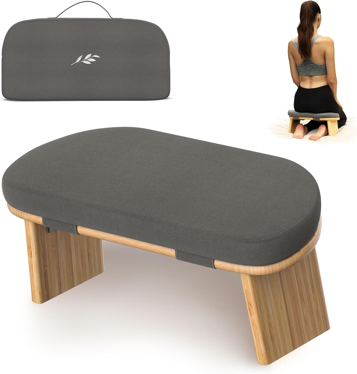 Portable Bamboo Meditation Bench - Comfort & Stability - LANDORA & LEAF