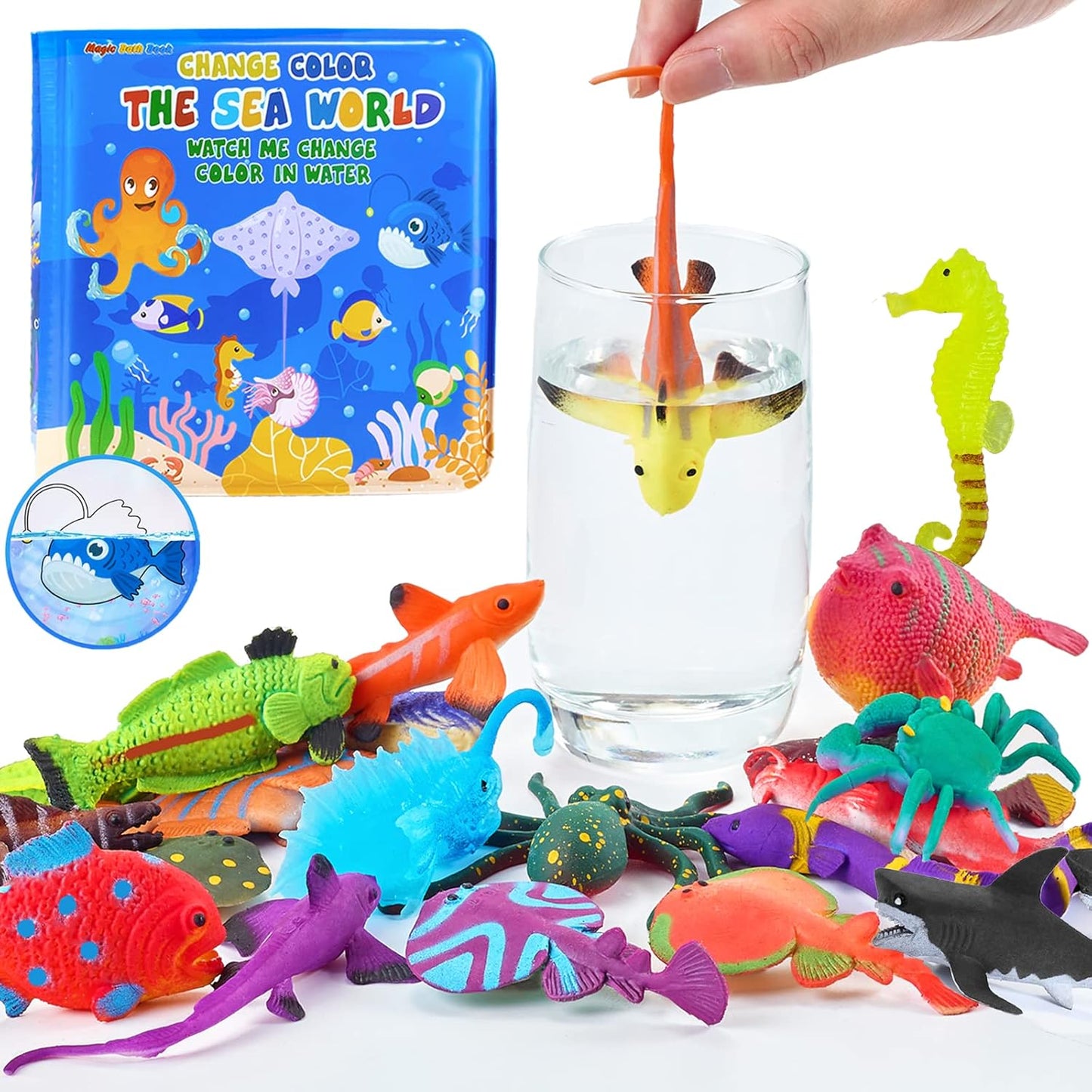 Glowing Sea Creatures Bath Toys Set