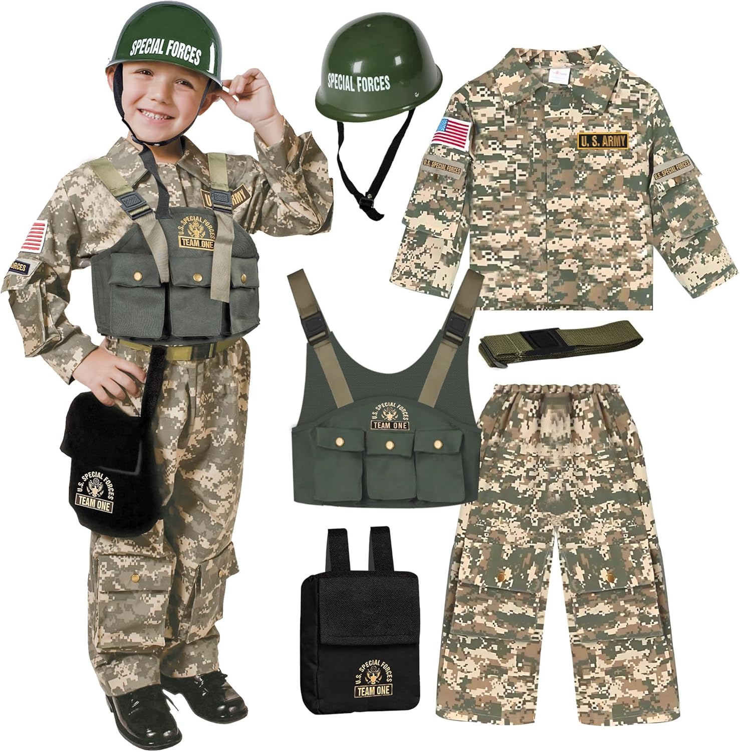 Dress Up America Army Costume for Boys - Tactical Soldier Set