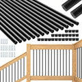 32in Aluminum Round Deck Balusters 51 Pack - Durable Black Spindles