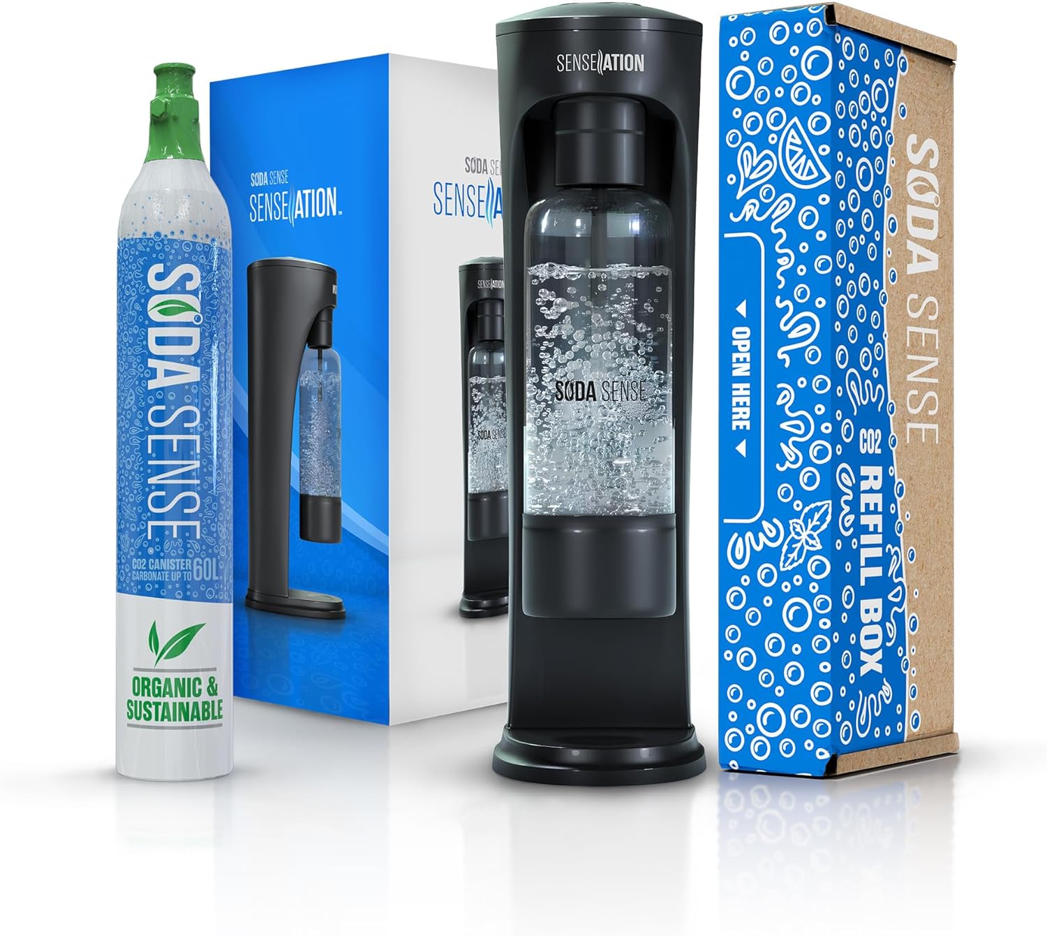 Soda Sense Sparkling Water Maker Bundle - Fizz On Demand!