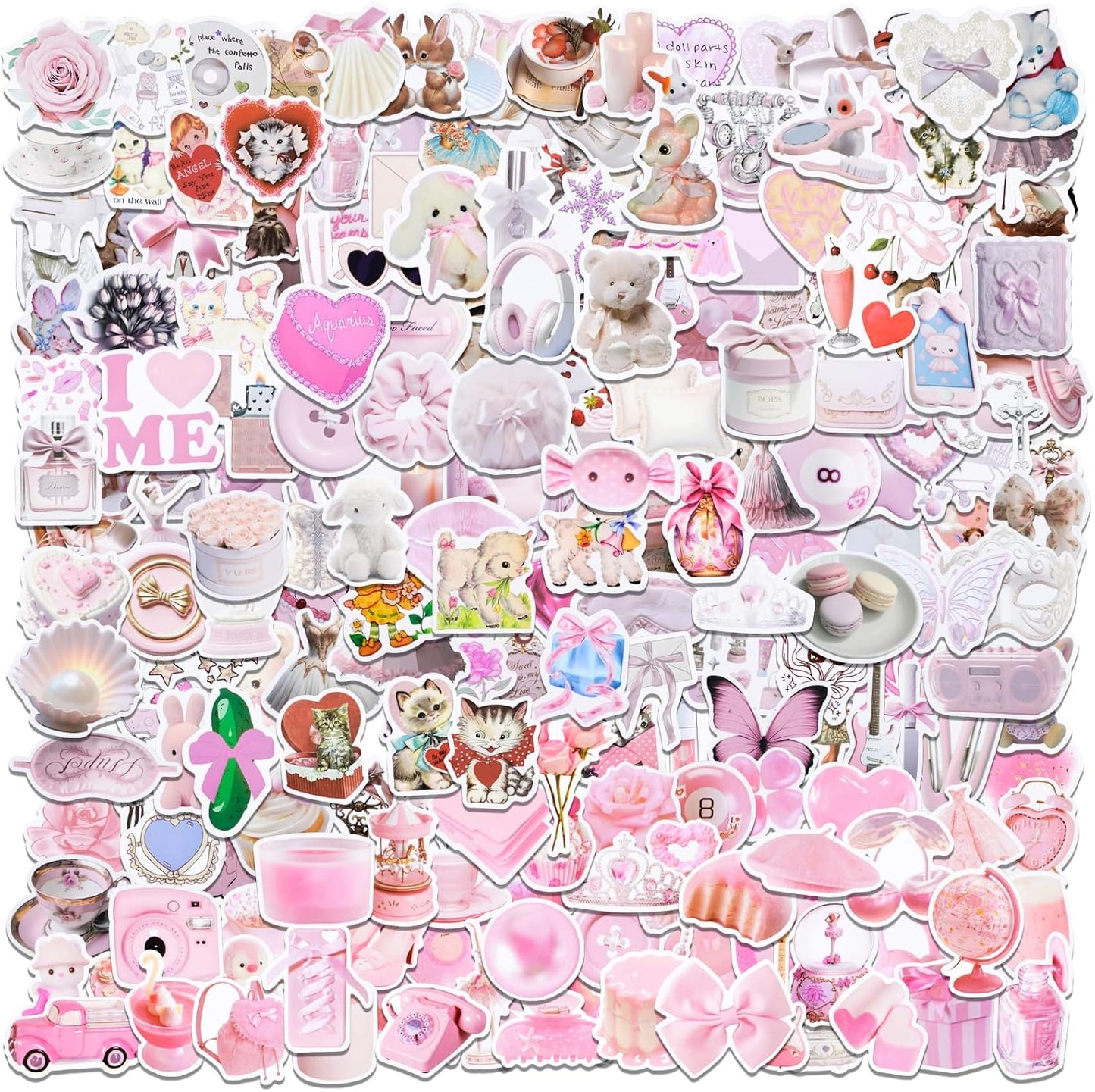 220 Pink Coquette Waterproof Stickers - Stylish & Durable!