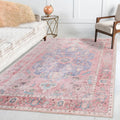 Area Rug 5x7 Vintage Honeycomb Non Slip Backing - Soft Faux Wool
