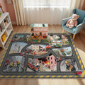 5x7ft Kids Fire Department Missions Play Rug - Soft Interactive Map