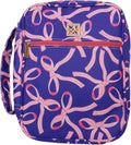 Regal Blue Pink Bows 10 x 9 Canvas Zippered Bible Cover - Stylish