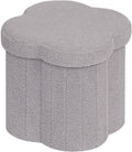 Flower Storage Ottoman Cube 15in - Cute Boucle Footstool with Storage