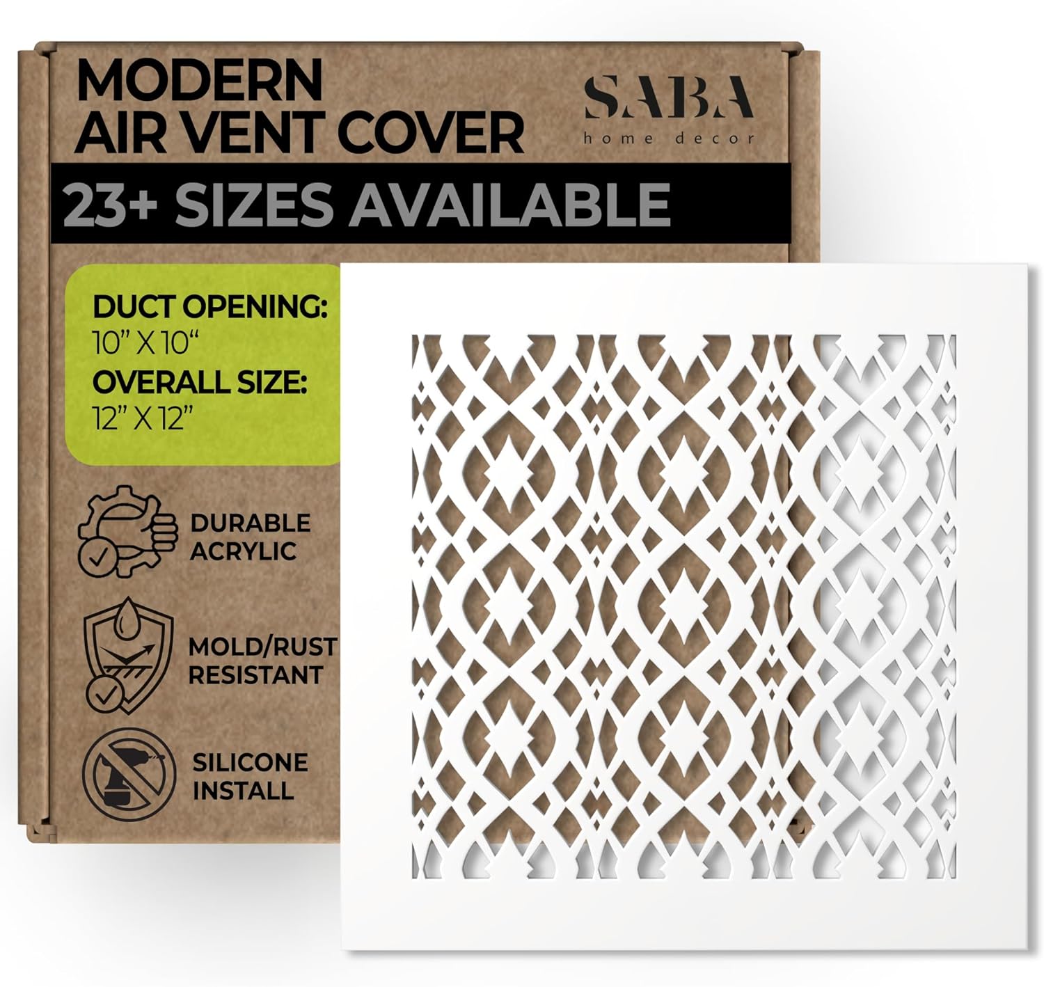 SABA Home Decor Air Vent Cover Grille - Stylish White Finish
