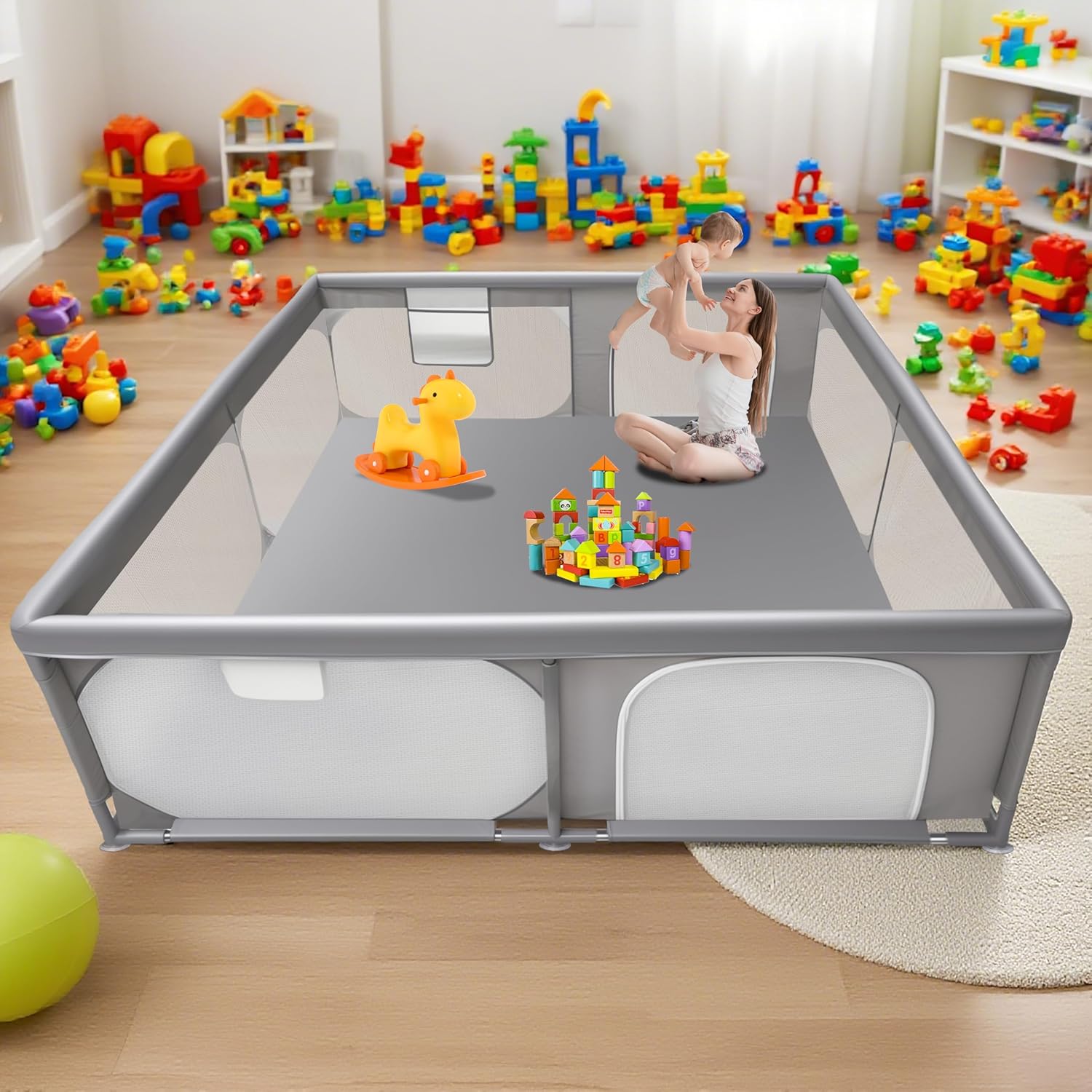 Extra Large Baby Playpen 79in for Safety and Comfort