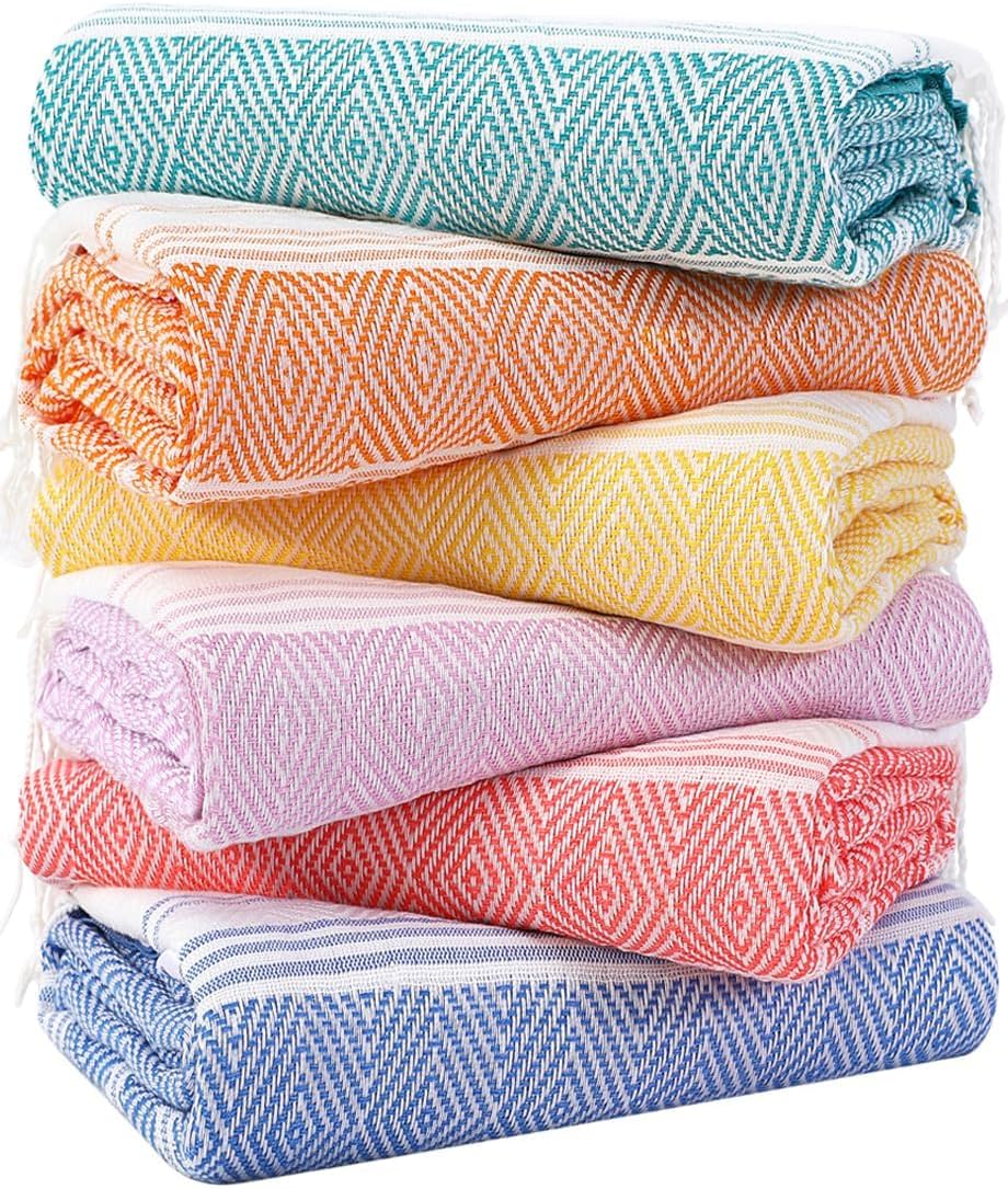 Oversized Turkish Beach Towels Set for Travel and Camping