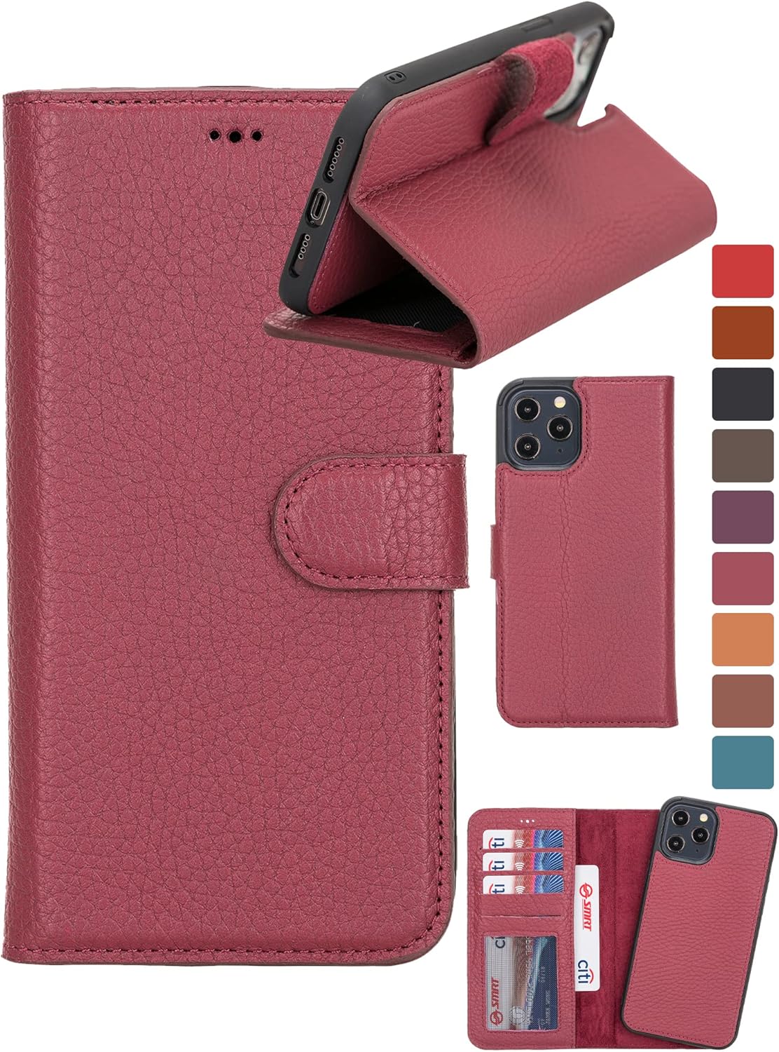 Genuine Leather Handmade Wallet Case for iPhone 11 Pro Max
