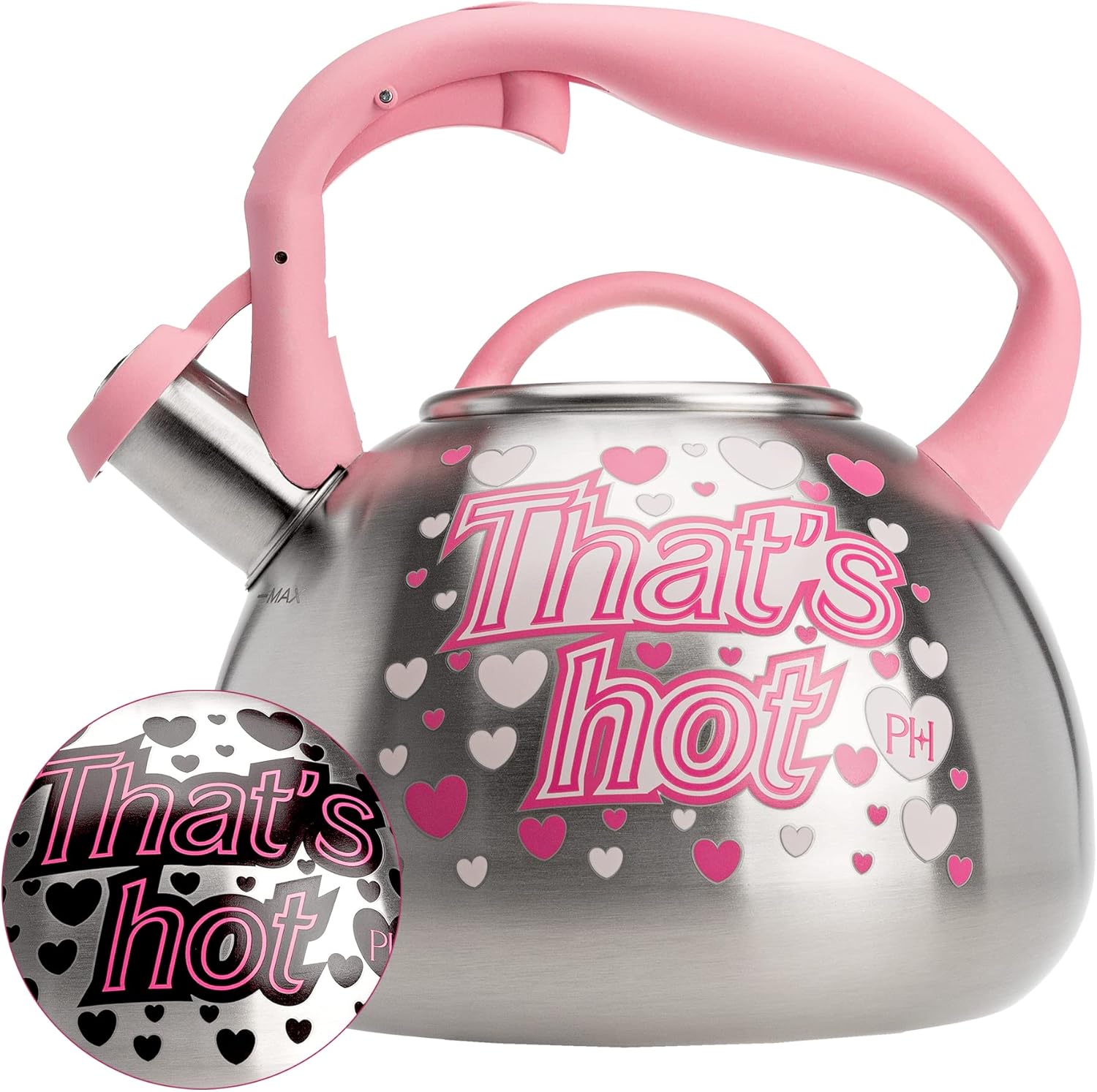 Paris Hilton Whistling Stovetop Tea Kettle with Color Changing Design