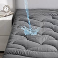 SLEEP ZONE Grey Waterproof Mattress Pad Cal King - Soft, Quilted