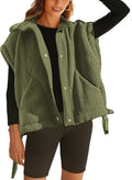 Womens Sherpa Fleece Vest Oversized Sleeveless Jacket (Style 9PQ5)