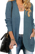 ZESICA Women's Long Sleeve Open Front Knit Cardigan - Cozy Fall
