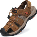 Men's Leather Sport Sandals for Hiking and Water - Comfortable Trail