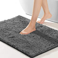 Dark Grey 44x26 in Shaggy Bath Rug - Plush Non-Slip Absorbent
