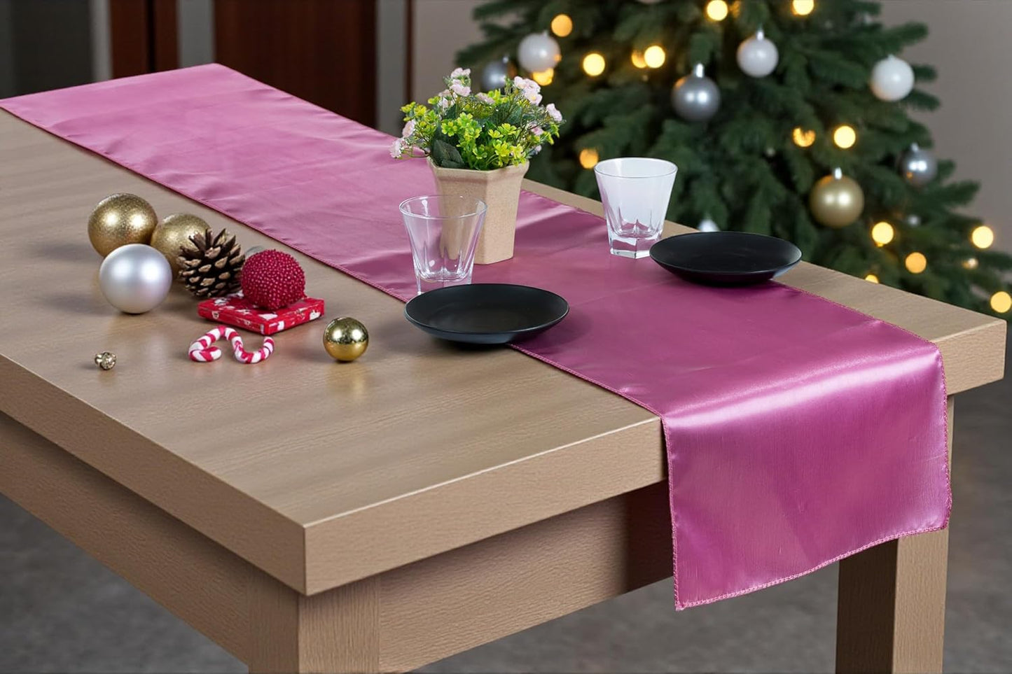 MDS Christmas Satin Table Runners - Perfect for Any Occasion