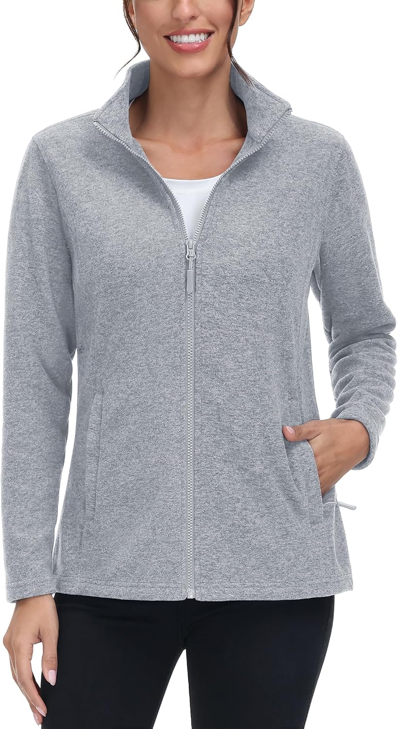 TACVASEN Women's Full Zip Fleece Jacket for Winter Comfort
