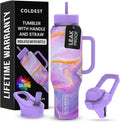 Coldest 40 oz Tumbler with Handle and Straw - Leak Proof Insulated
