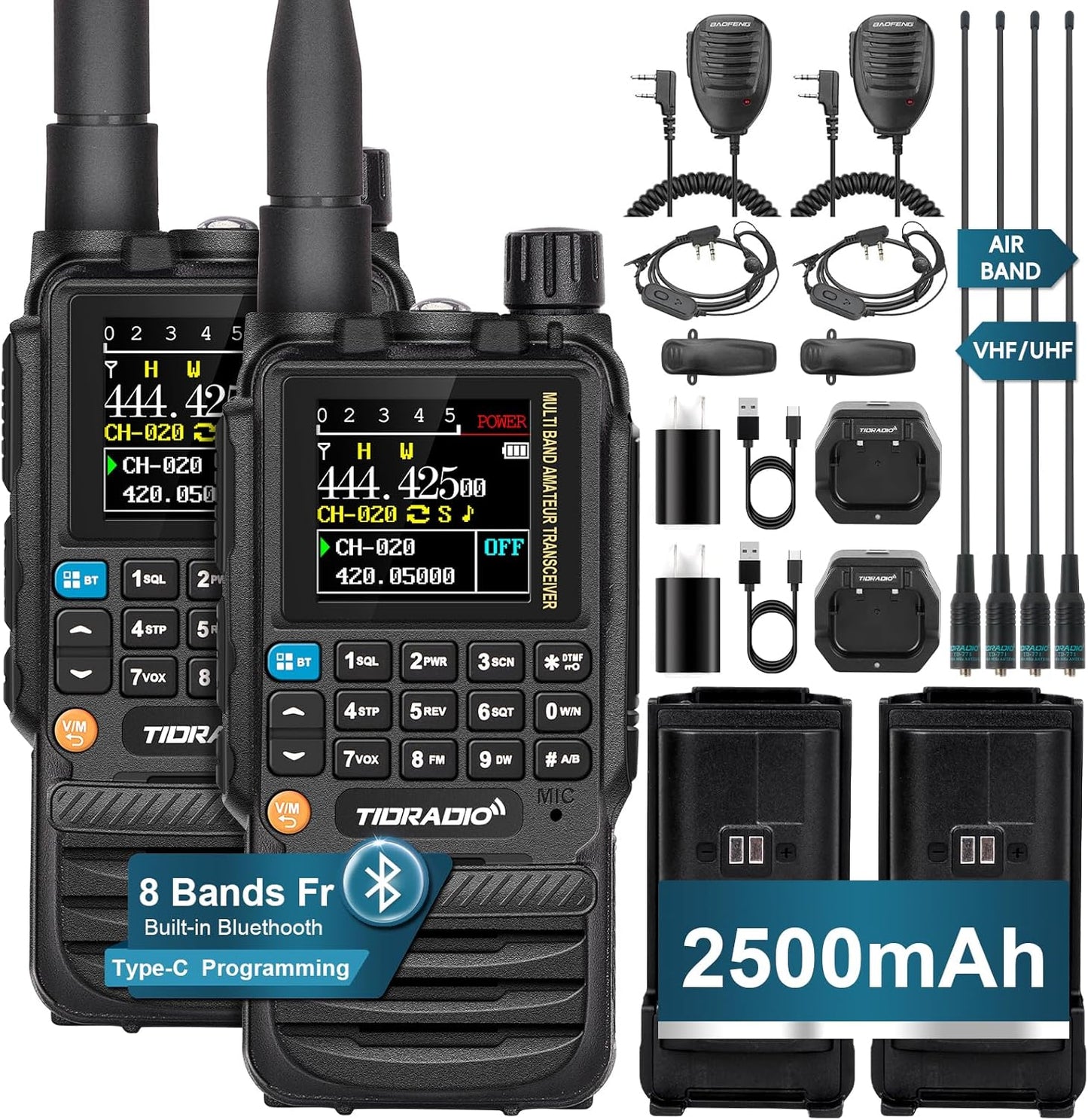 TIDRADIO TD-H3 GMRS Radio Handheld: Long Range Walkie Talkies