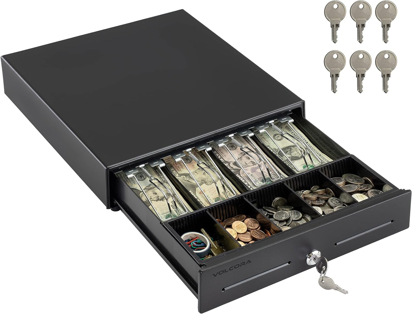 Volcora 13in Electronic Cash Register Drawer for Small Business